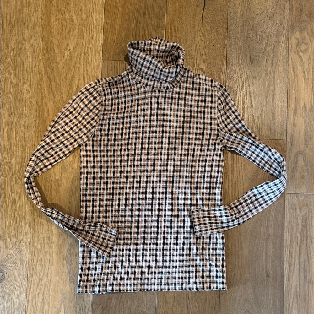 J Crew Tissue Turtleneck in Plaid - XS